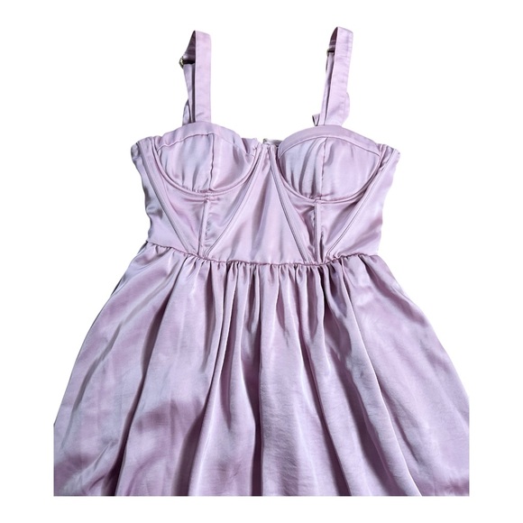 Anthropologie Showstopper Midi Dress Lilac Size Medium NWOT Corset Silhouette - Picture 6 of 11